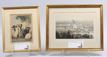 PARTI TRYCK, 6 st, 1800-tal, Sverige, Tyskland, England.