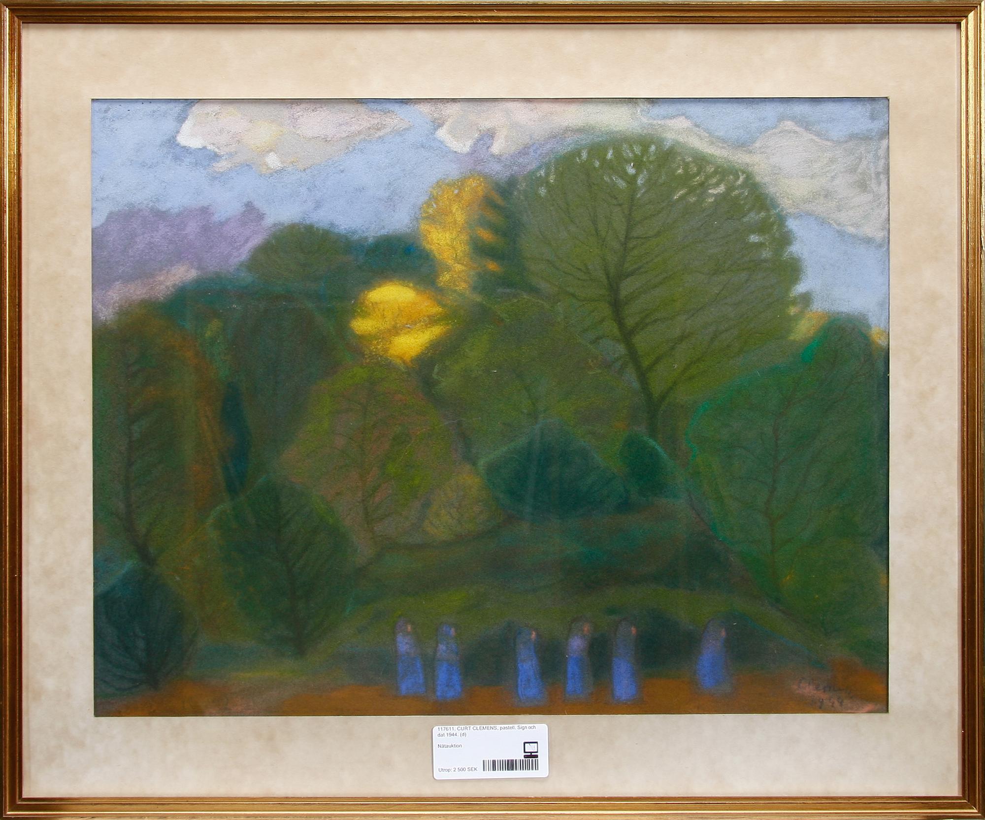 CURT CLEMENS, pastell. Sign och dat 1944.