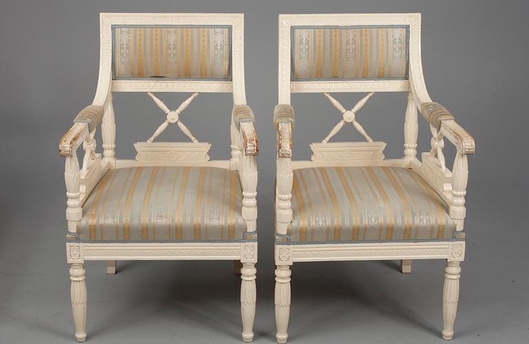 MÖBLEMANG, 4 delar, sengustaviansk stil, 
1900-talets början.