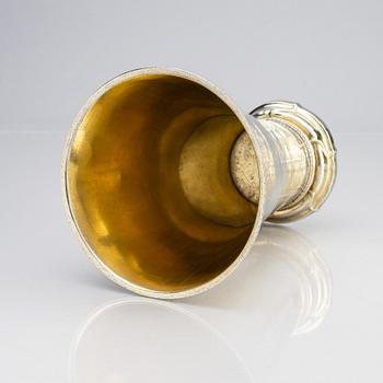 A Swedish 18th century parcel-gilt silver beaker, mark of Lorens Stabeus, Stockholm 1763.