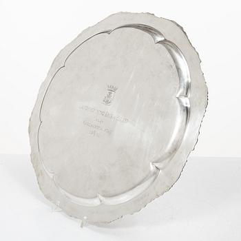 C.G. Hallberg, Tray, silver, Stockholm 1953.