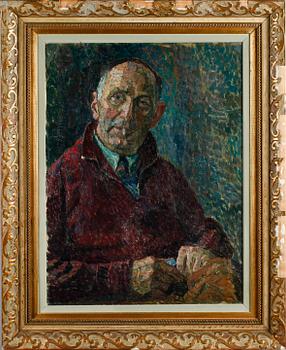 ALBERT SJÖSTRÖM, olja på pannå, signerad och daterad 1944.