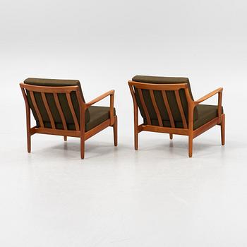 Bertil Fridhagen, a pair of 'Kuba' teak easy chairs, Bröderna Andersson, Ekenäs.