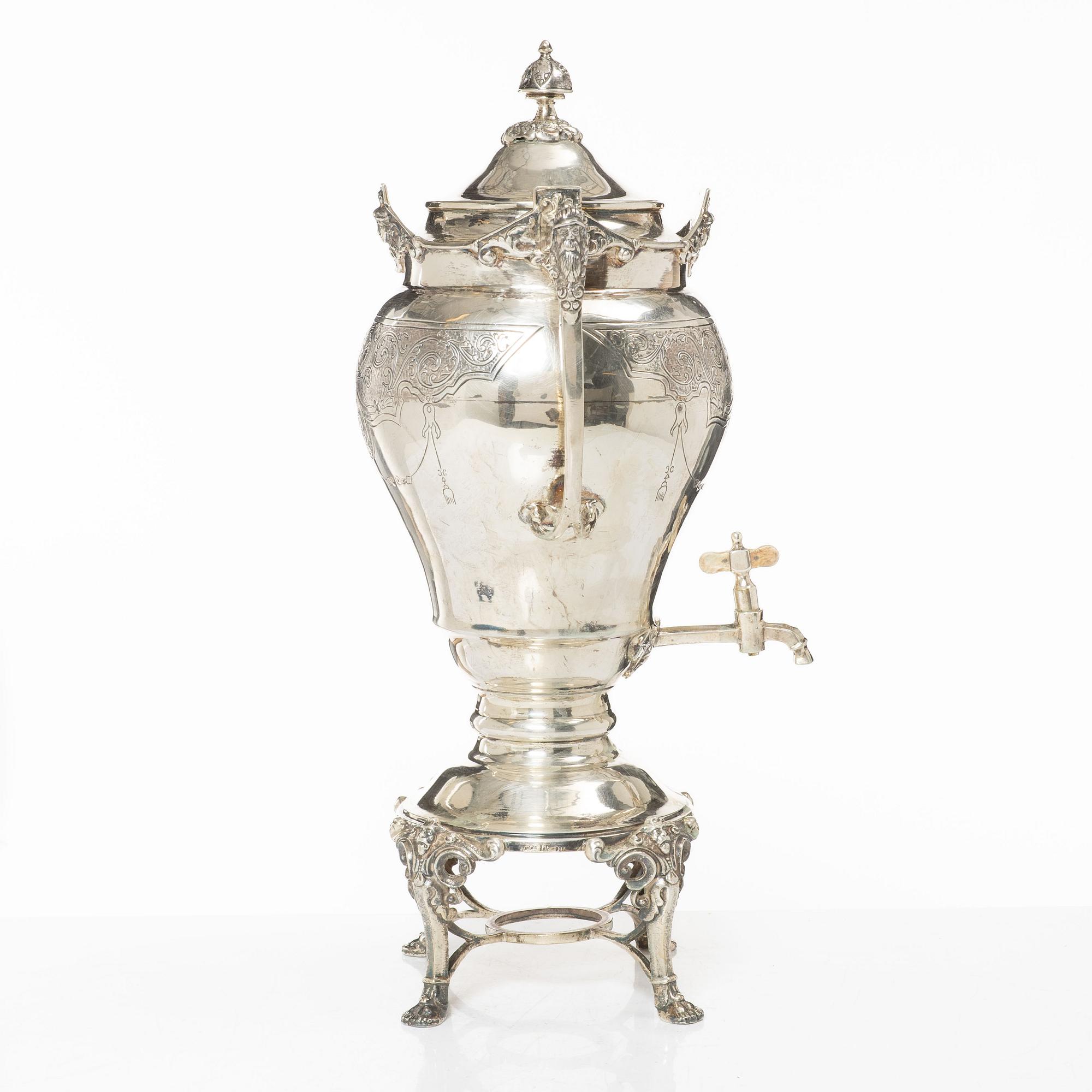 Tekök, silver, rokokostil, 1900-tal.