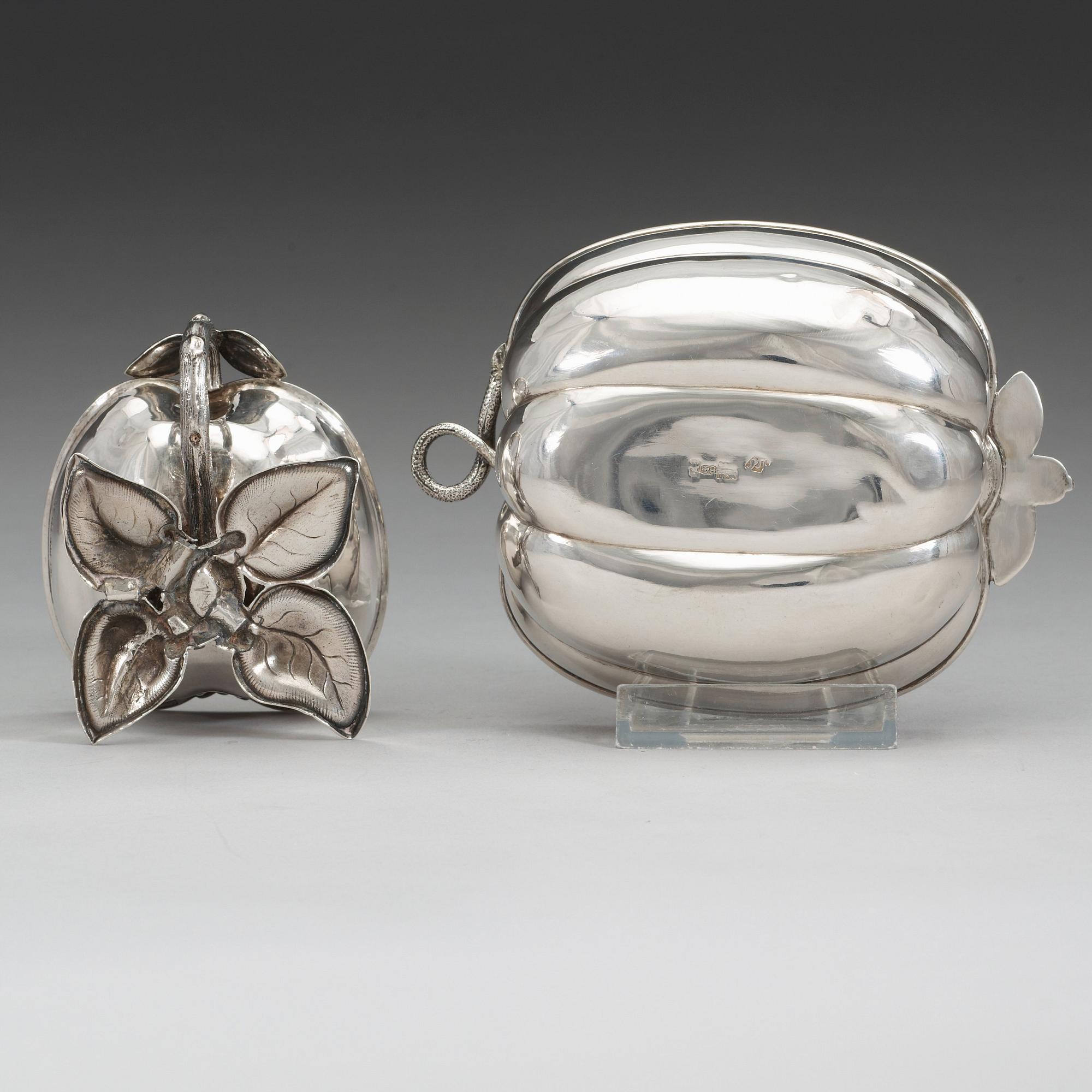 Two Russian mid 19th century parcel-gilt dishes, marked Carl Ekqvist, S:t Petersburg and unidentified maker, Moscow.