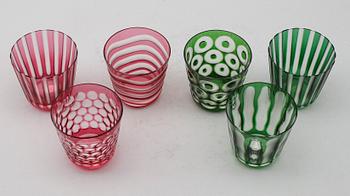 GLAS, 6 st, Carl Rotter, Tyskland, 1900-talets andra hälft.