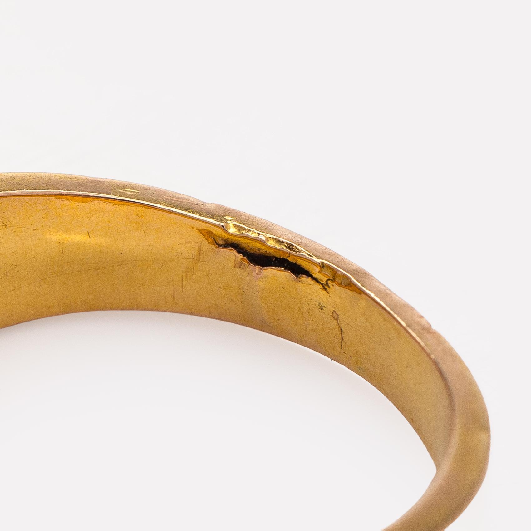 Ring, 18K guld, citrin, granater, Bertil Gottfried Wikström, Nystad, 1876.