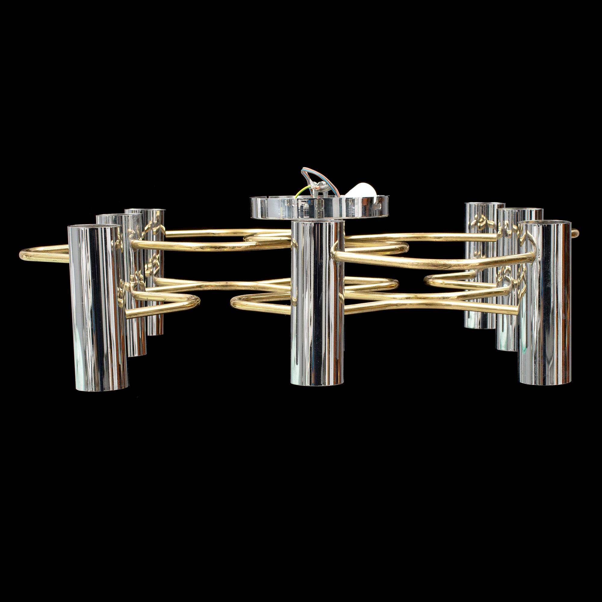 An eight-light ceiling light, second half of the 20th century.
