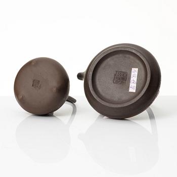 Tekannor, fyra stycken, yixing, Kina, 1980-/90-tal.