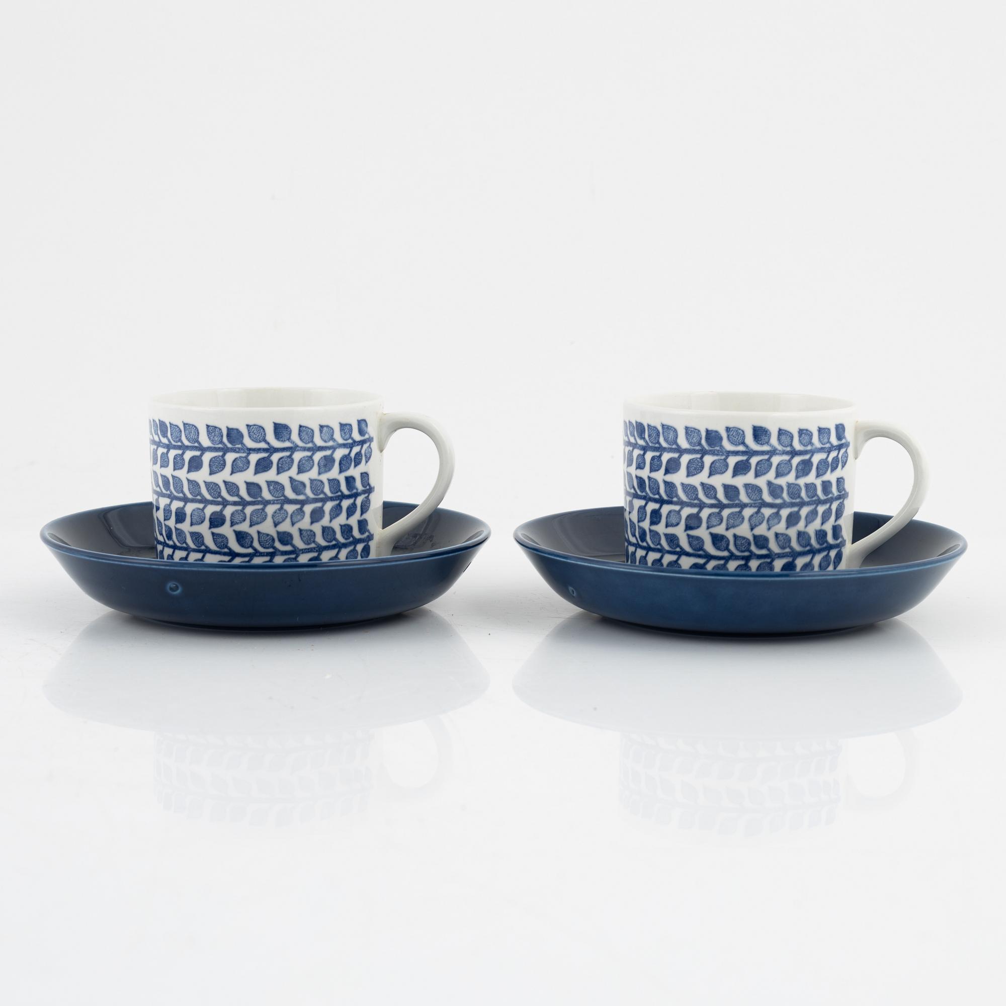Six cups with saucers, 'Mia', Rörstrand.