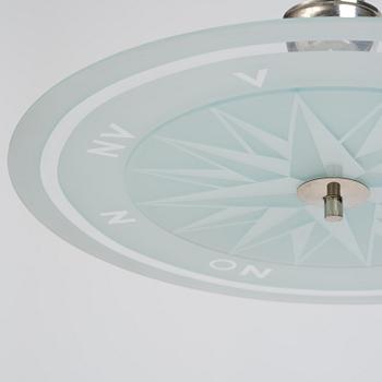 Simon Gate, a ceiling lamp model GD 652, Orrefors, 1930s.