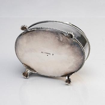 A Swedish 18th century Gustavian silver sugar-casket with lid, mark of Johan Malmstedt, Stockholm 1794.