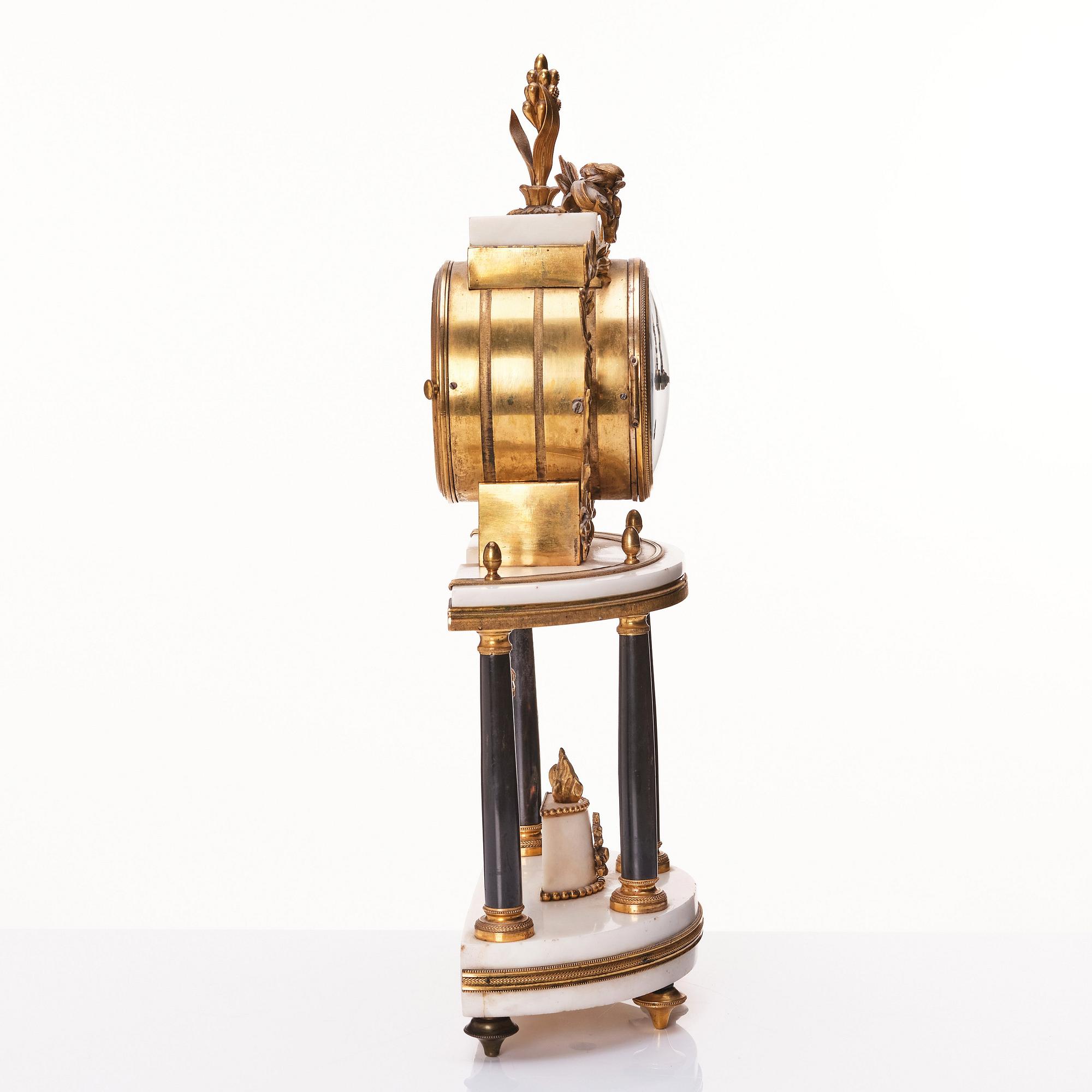 A late Swedish Gustavian mantel clock by P H Beurling, master 1783.