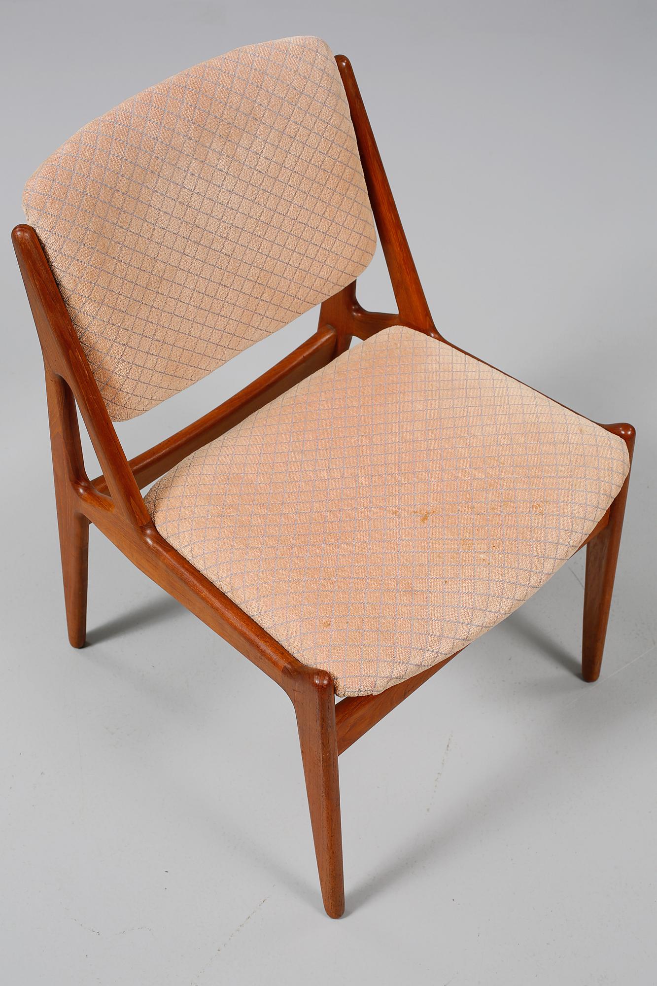STOLAR, 5 st, samt KARMSTOL, "Ellen", Anton Borg och Arne Vodder, VAMO, Danmark, 1960-tal.