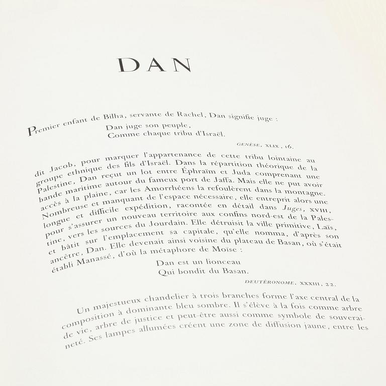 BOK, MARC CHAGALL, "VITRAUX POUR JÉRUSALEM" med 2 färglitografier, Utgiven av Andre Sauret, Monaco 1962.