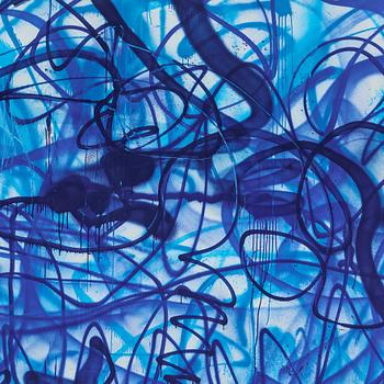 MAGNUS "NUG" GUSTAFSSON, sprayfärg på duk, signerad a tergo.