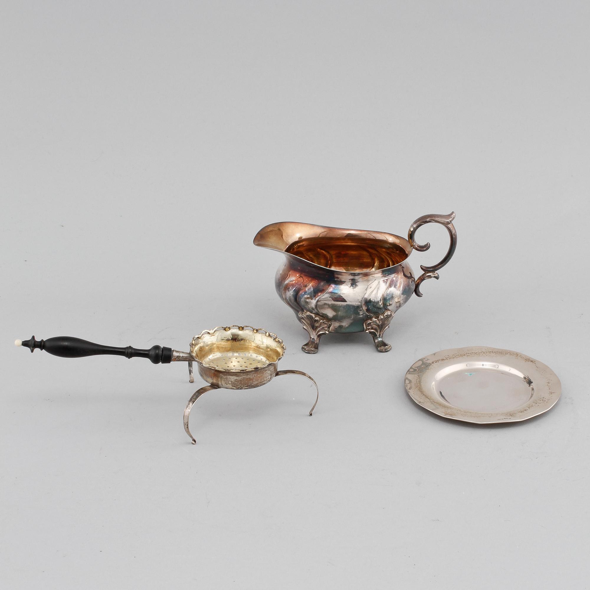 PARTI SILVER, 3 delar, Sverige, 1800/1900-tal. Vikt 280 g.