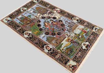 A 50 RADJ TABRIZ WITH MOTOVE FROM THE FOUR SEASONS, AROUND 160 X 105 CM.