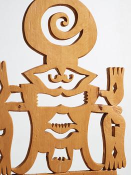 Roberto Matta, a sculptured wooden "Tarquinia" chair, Italy, 1970's.