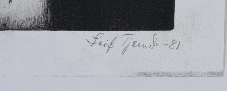 LEIF TJERNED, etsningar, 2 st, sign o dat -81.
