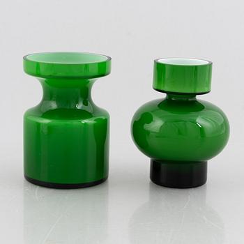 PO Ström, a set of three glass objects, Alsterfors glasbruk, 1960s/70s.
