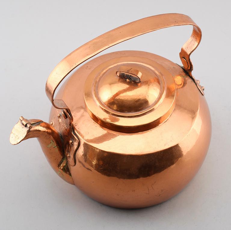 KAFFEKANNA, koppar, tidigt 1800-tal.