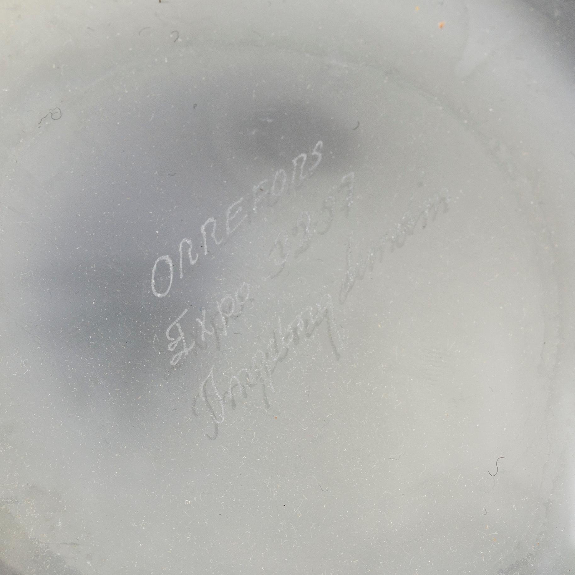 INGEBORG LUNDIN, vas av glas, "Äpplet", Orrefors. Formgiven 1955. Detta exemplar 1970-tal.