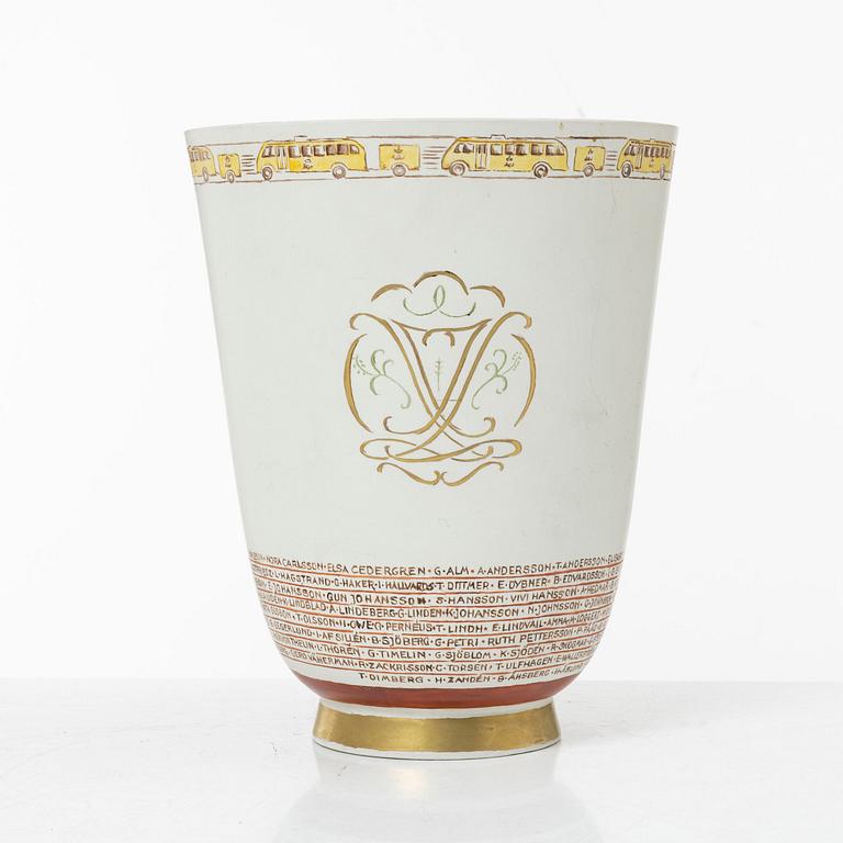 Wilhelm Kåge, vas, stengods, "Carrara", Gustavsberg 1952.