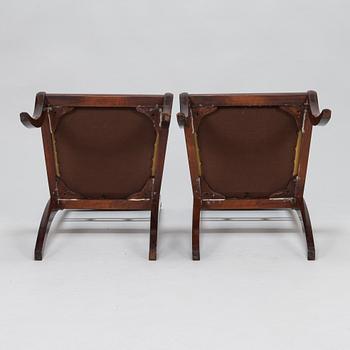 Matbord, regency-stil och stolar 10 st, empire-stil, 1900-talets slut.