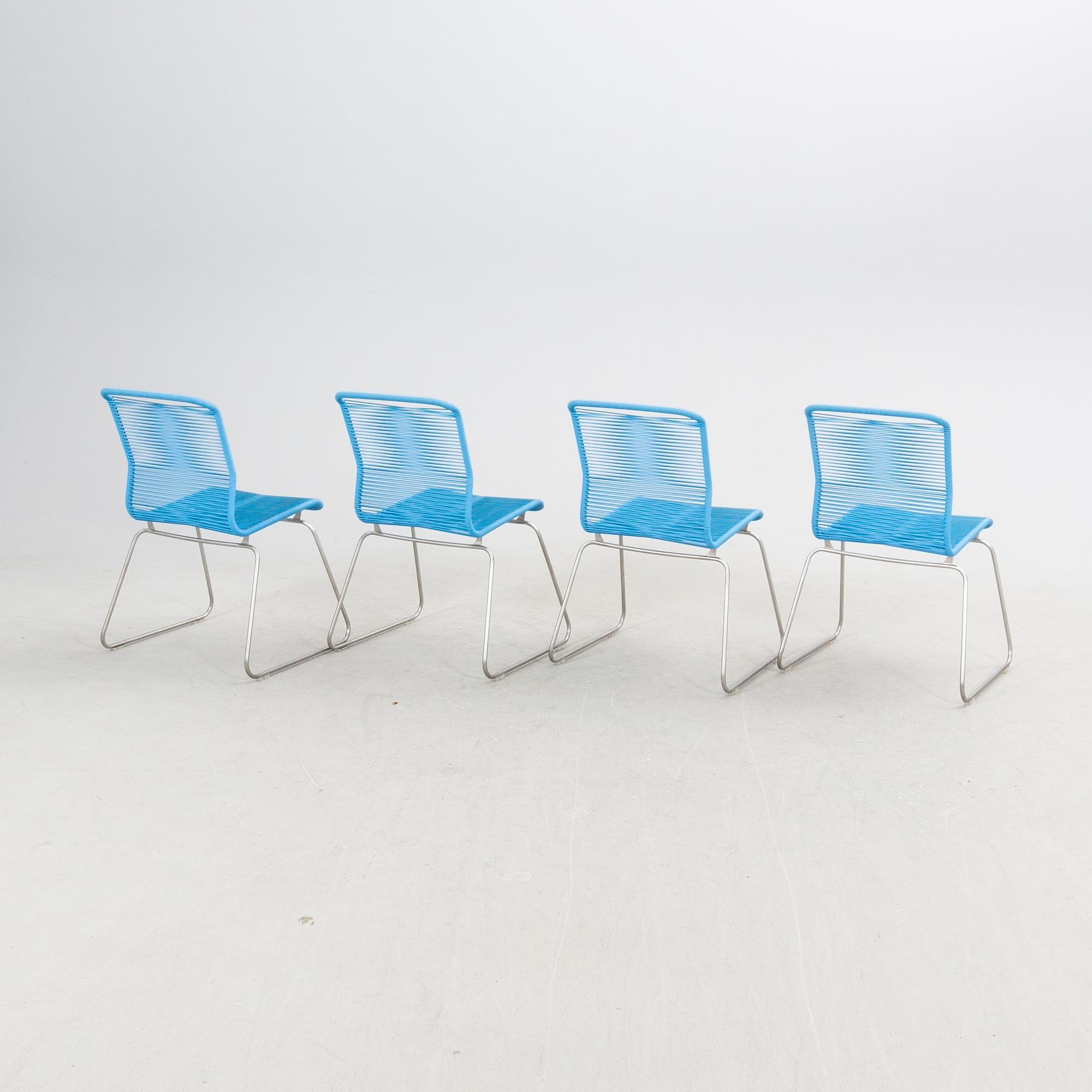 Verner Panton, stolar, 4 st, "Panton One", Montana, Danmark.