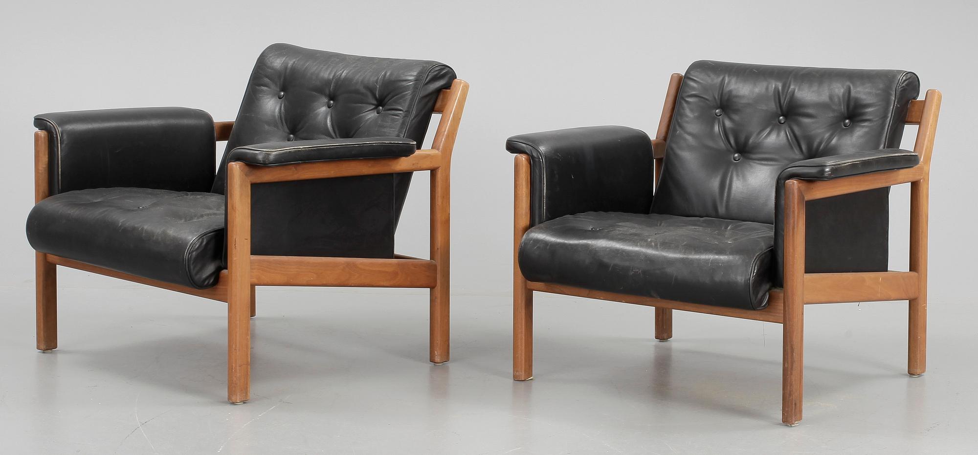 FÅTÖLJER, ett par, 1960-tal.