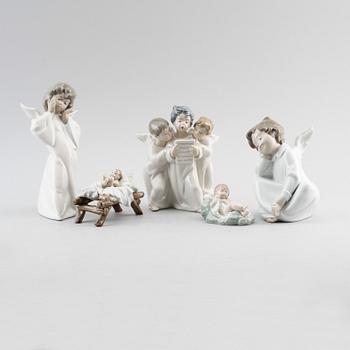 FIGURER, 5 st, porslin, Lladro, Spanien.
