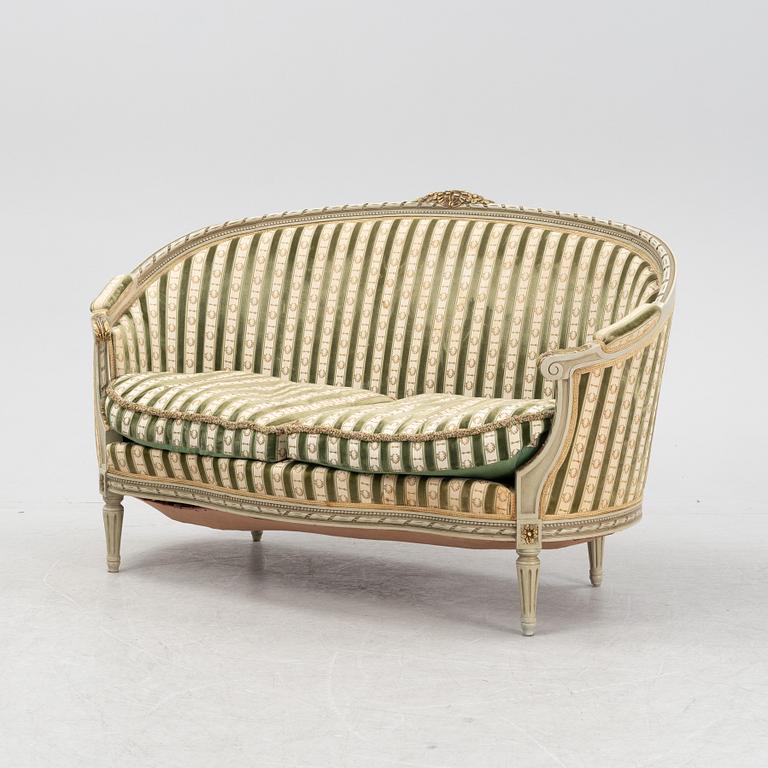 A four piece Gustavian style furniture group, first half of the 20th century.