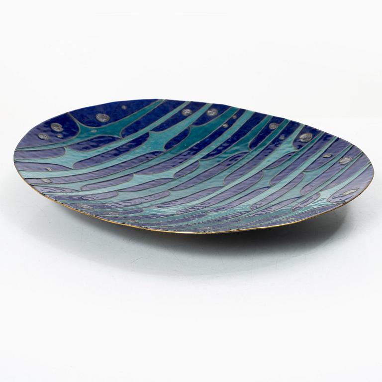 Barbro Littmarck, a brass and enamel dish, WA Bolin.