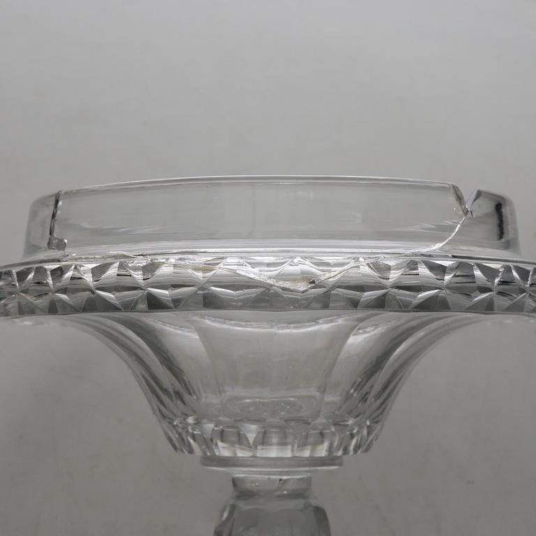 A pair of glass bonbonnières, probably Ireland. 19th century.
