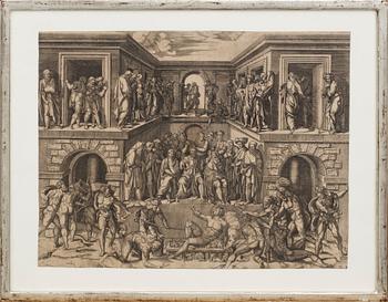 Giulio Sanuto · GIULIO SANUTO, verksam omkring 1540-1580, kopparstick, efter Baccio Bandinelli och Marcantonio Raimondi.