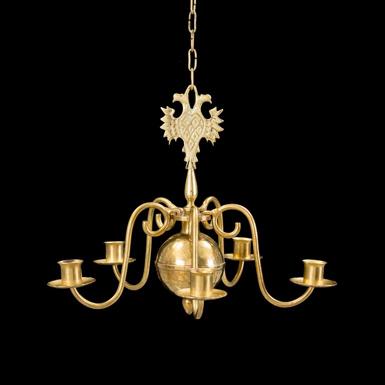 A BRASS CEILING LIGHT, Arvid Johansson, Arvika, second half of the 20th century. Height ca 25 cm.