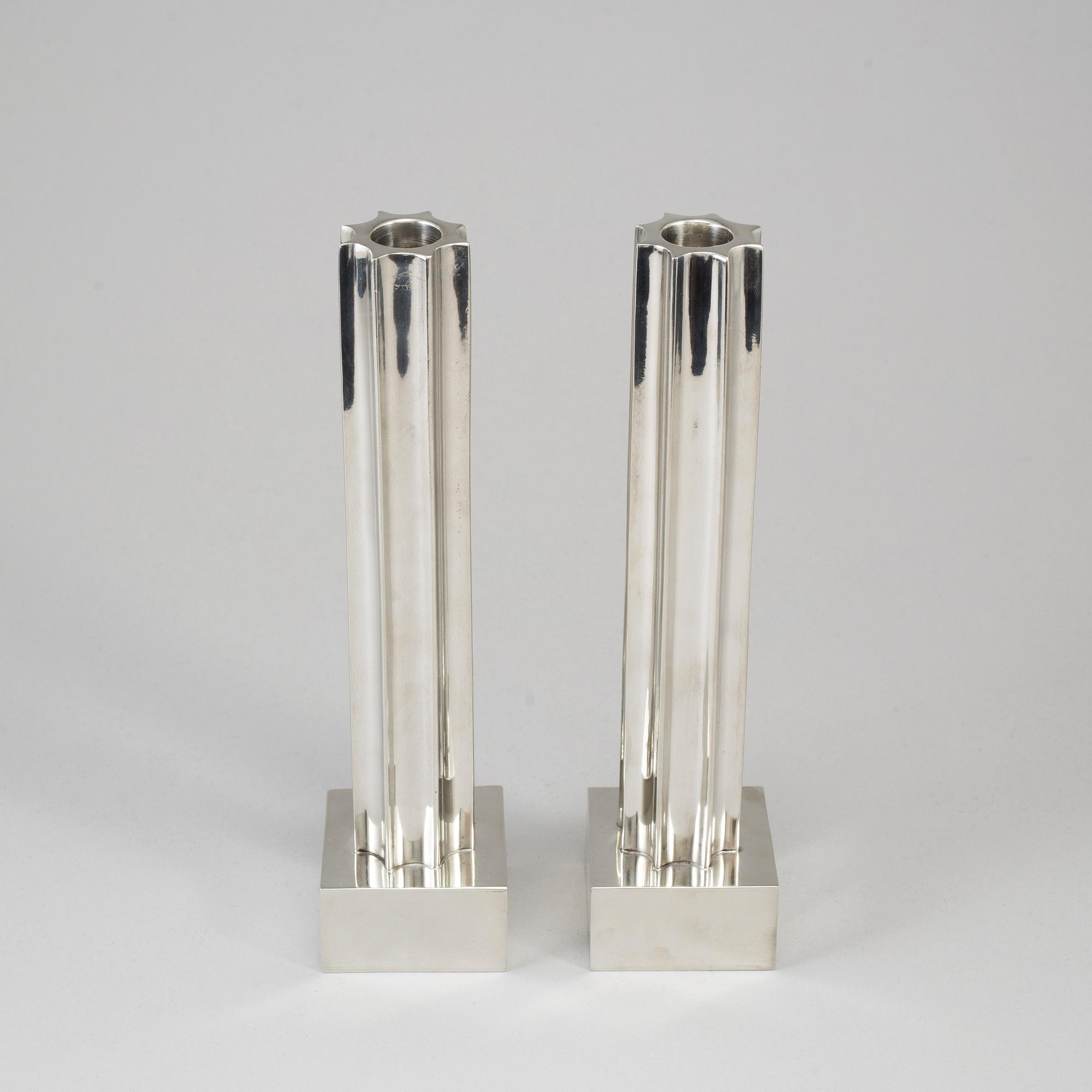 Gustaf Nordenskiöld, a pair of 'Kolonn' pewter candlesticks from Svenskt Tenn, 2019.