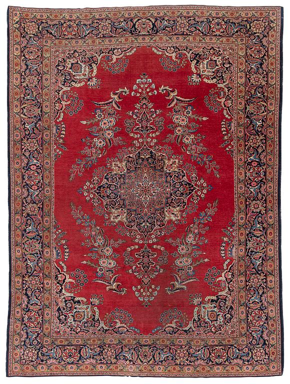 A semi-antique Kashan carpet, Central Persia, c. 320 x 237 cm.