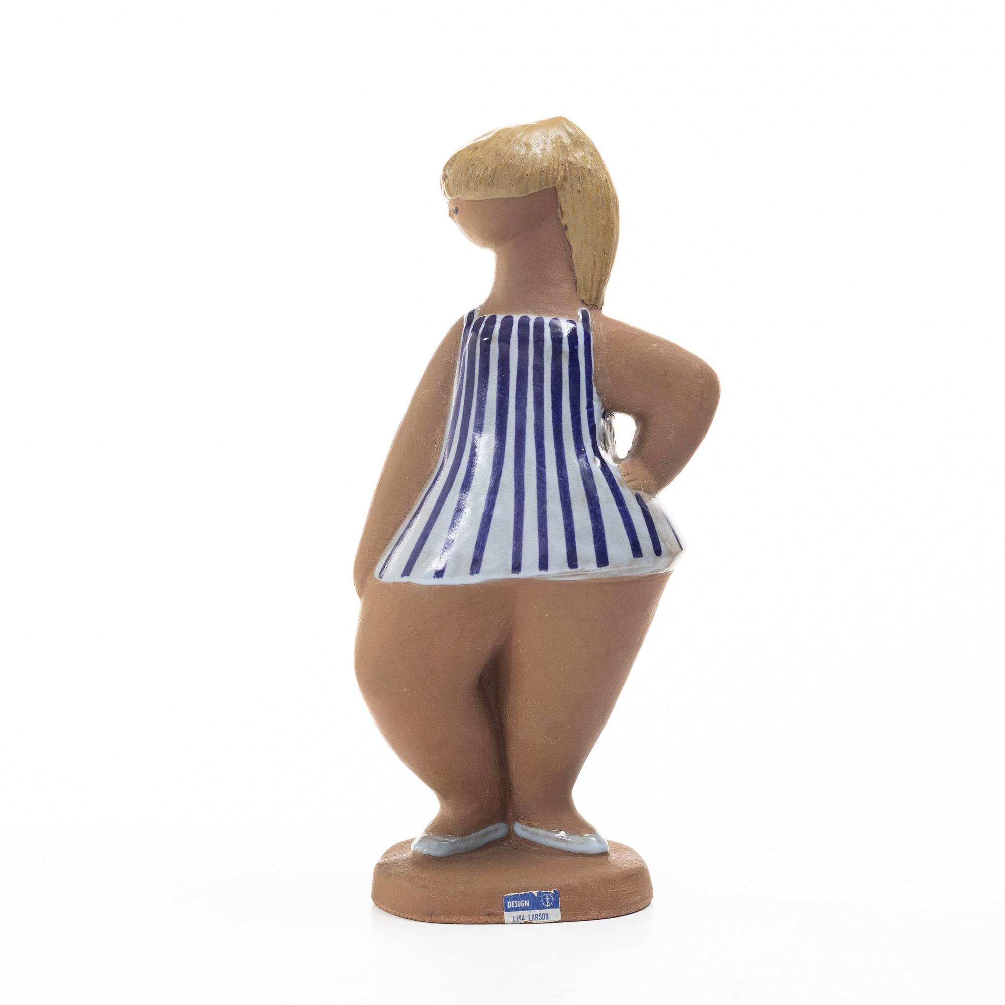 Lisa Larson, figurin, stengods, "Dora", ur serien "ABC-flickor", Gustavsberg.