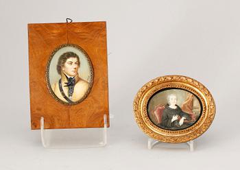 MINIATYER, 2 st, 1800-tal.