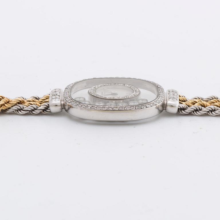CHOPARD WRISTWATCH, 18K gold and whitegold, brilliant and single-cut diamonds 1,18 ct in total, 22 mm, quartz movement.