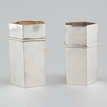 Two silver cups from Borgila in Stockholm, 1999 and 2000.