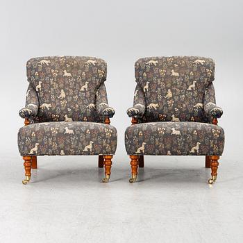 Armchairs, a pair, model no. 3591, purchased from Svenskt Tenn.
