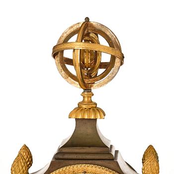 A French Empire ormolu and patinated bronze mantel clock, early 19th century,.