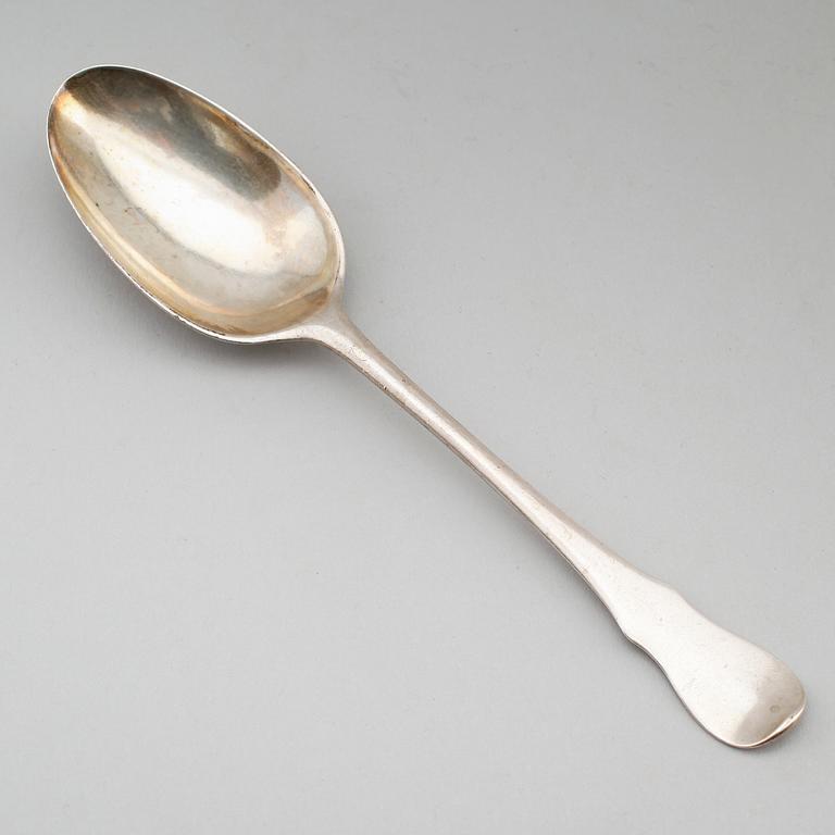 MATSKED, silver, möjligen Jörgen Winter, Hälsingborg 1696-1710. Vikt ca 54 gram.