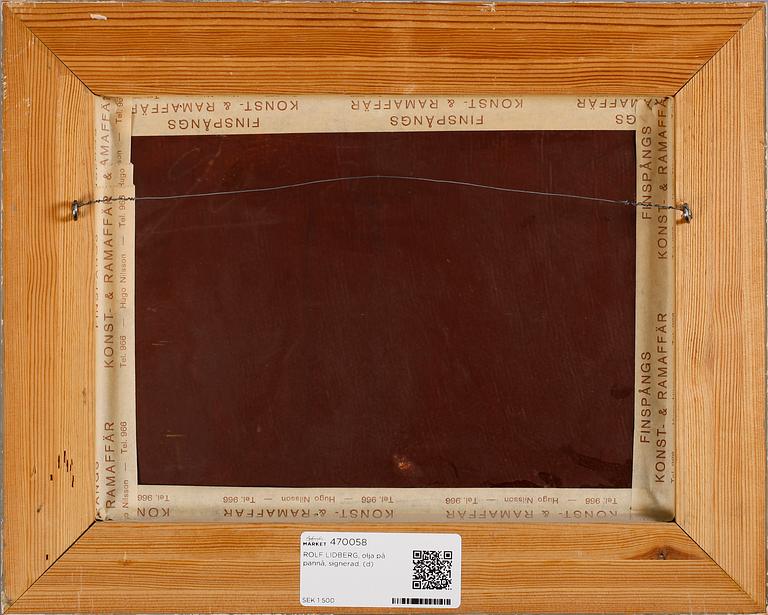 ROLF LIDBERG, olja på pannå, signerad.