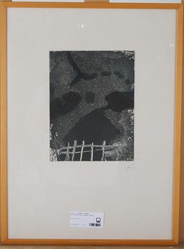 TAPIES, ANTONI. Etsning/carborundum, sign.