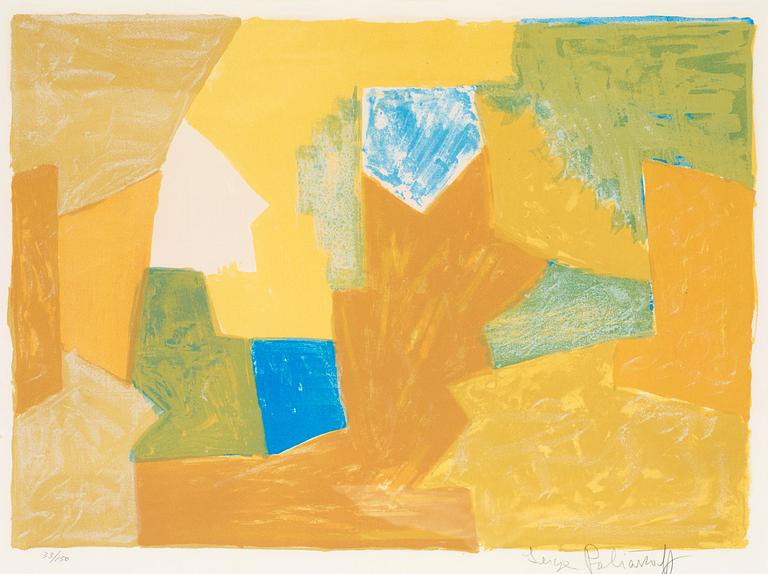 Serge Poliakoff, "Composition jaune, orange et verte".