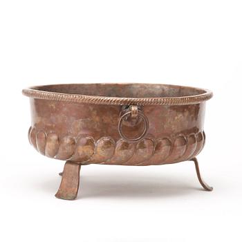 A repousse copper wine cooler, Denmark Copenhagen 1762.